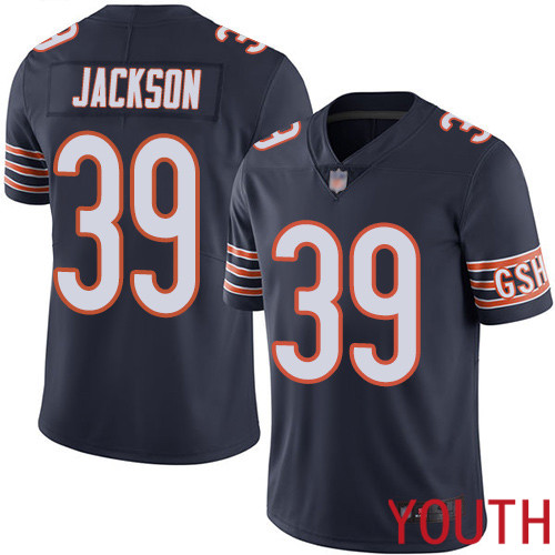 Chicago Bears Limited Navy Blue Youth Eddie Jackson Home Jersey NFL Football #39 Vapor Untouchable->youth nfl jersey->Youth Jersey